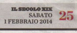 Il Secolo XIX del 1 febbraio 2014