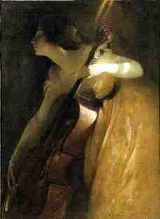 John White Alexander - Un raggio di sole (La violoncellista)